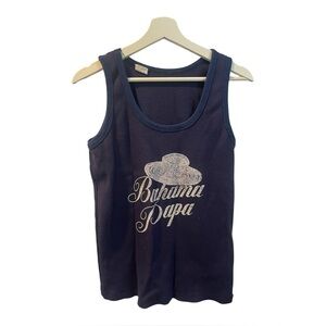 Vintage Bahama Papa Navy Tank Top Sleeveless Shirt Size Large